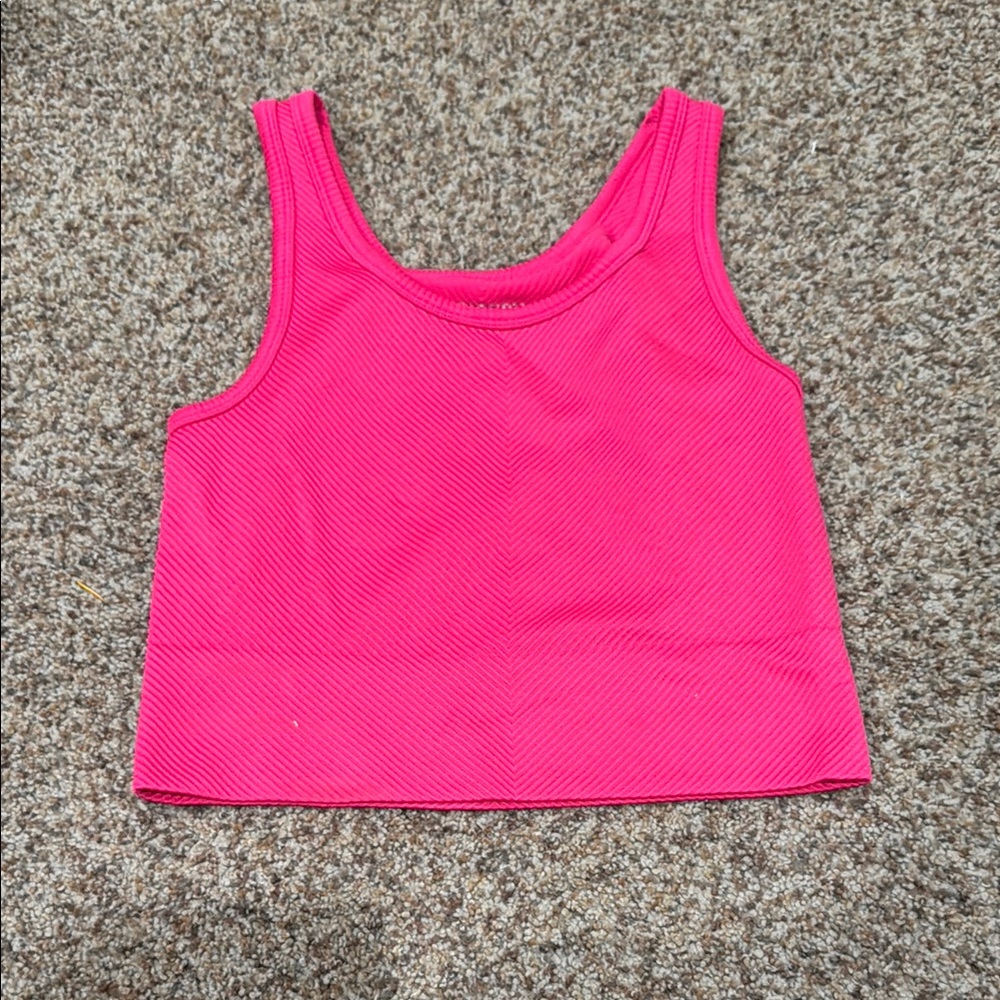 One Step Ahead Pink Crop Top